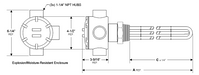 S-10053-41WPT Model: 10000W @ 480V 3-Phase, 41" Immersion Length Unregulated Ammonia Heaters (No Thermostat)