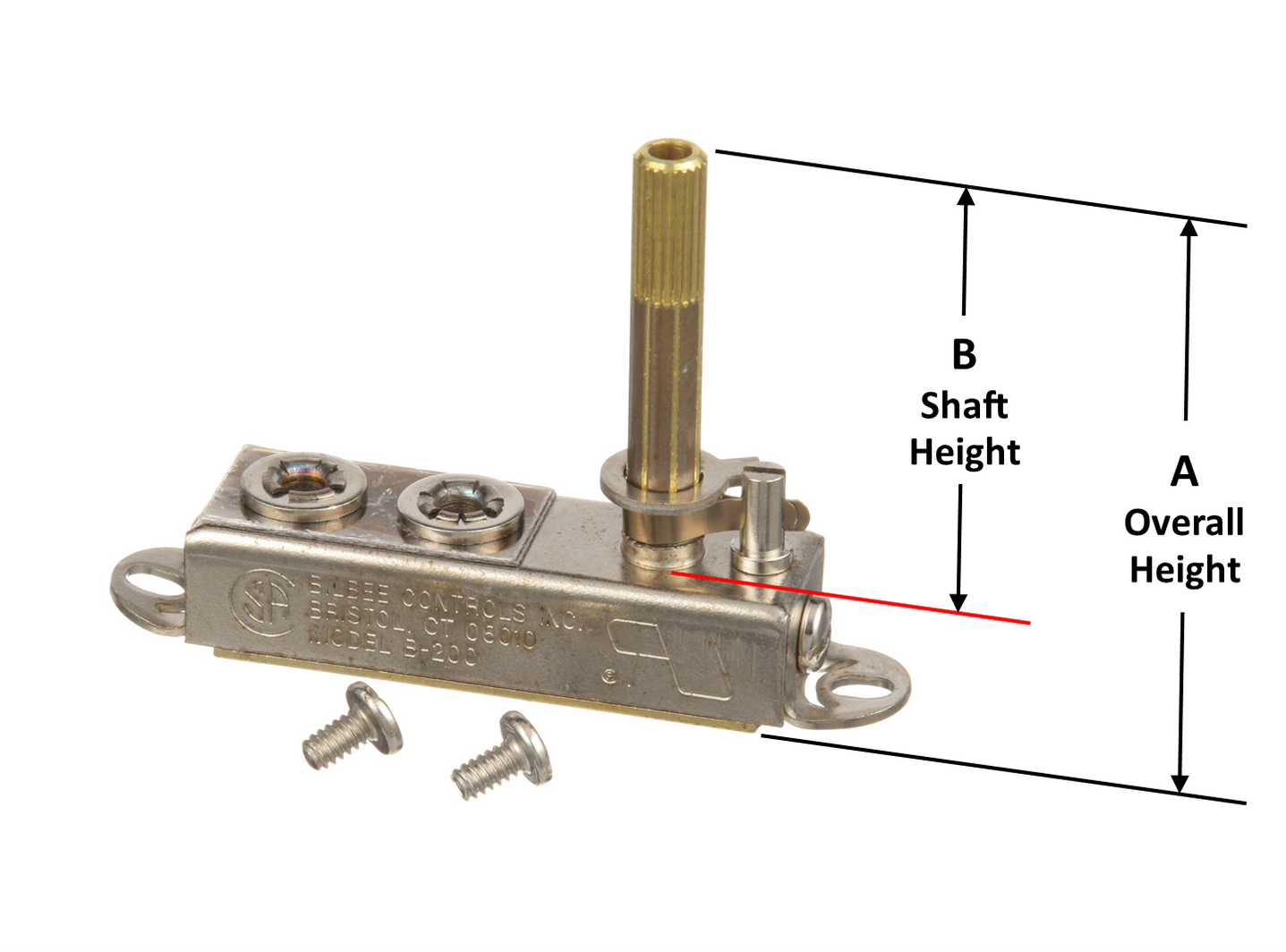 Bilbee B200 Conduction Thermostat, 2" H(1-1/2" Shaft), OFF(50°F)-525°F ...