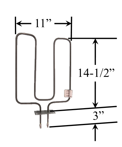 Model TC-671: Admiral 424413 / CH671 Equivalent Range/Oven Broil Replacement Element, 3,000W @ 250V